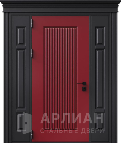 Фото «Теплая металлическая дверь с фрамугой входная №435»