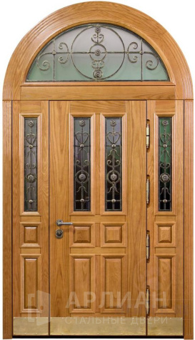 Фото «Арочная дверь из массива дерева цвет орех №17»